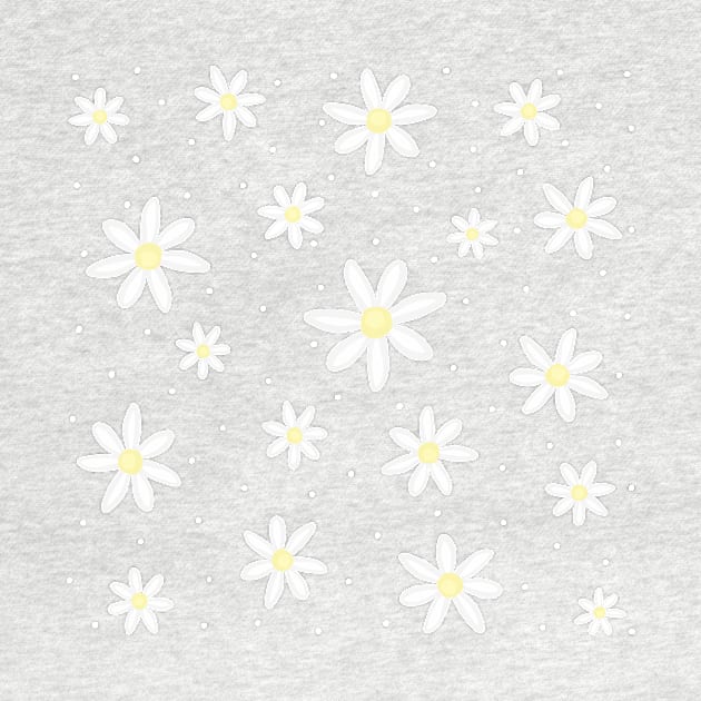 Cute Spring Daisy Flower Pattern Digital Illustration by AlmightyClaire